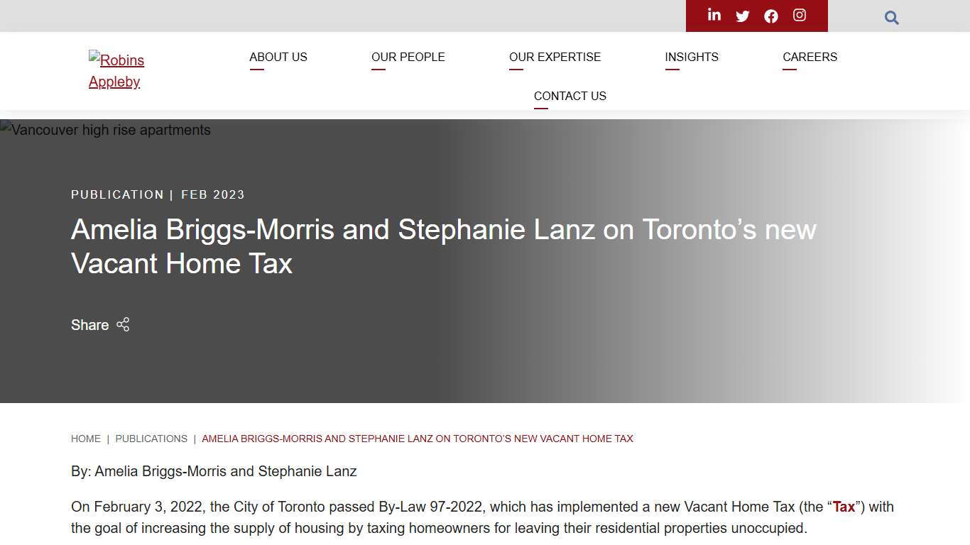 Amelia Briggs-Morris and Stephanie Lanz on Toronto’s new Vacant Home Tax
